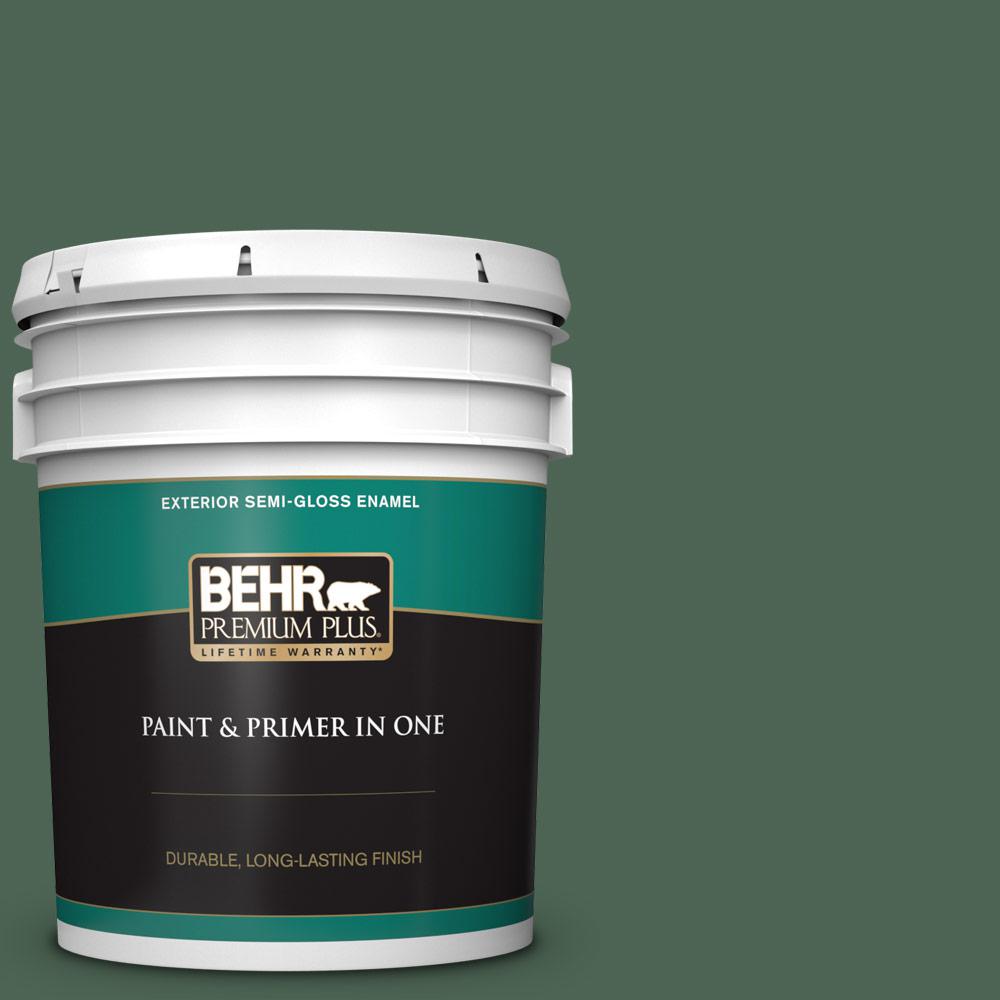5 gal. Home Decorators Collection #HDC-WR15-11 Deep Emerald Semi-Gloss Enamel Exterior Paint and Primer