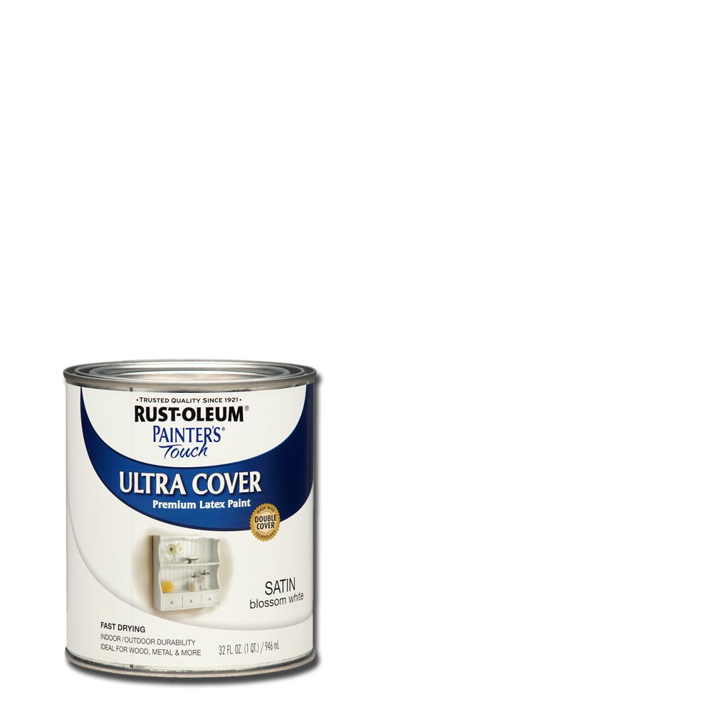 32 oz. Ultra Cover Satin Blossom White General Purpose Paint (Case of 2)